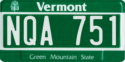 VT license plate NQA751