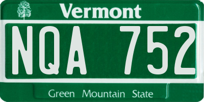 VT license plate NQA752