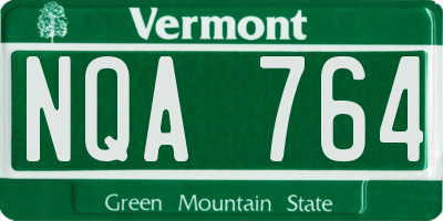 VT license plate NQA764