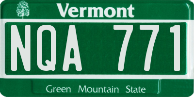 VT license plate NQA771