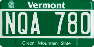 VT license plate NQA780