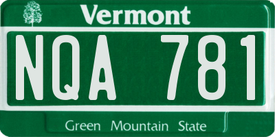 VT license plate NQA781