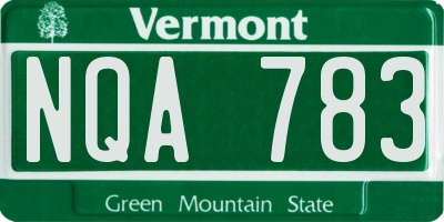 VT license plate NQA783