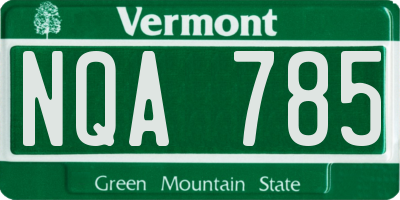 VT license plate NQA785