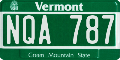 VT license plate NQA787