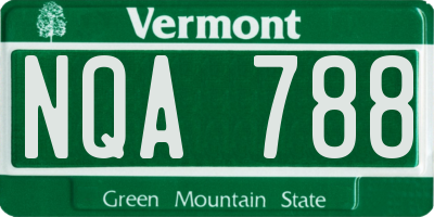 VT license plate NQA788