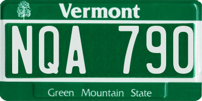 VT license plate NQA790