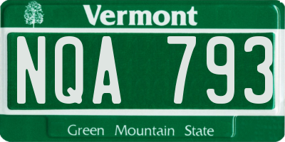 VT license plate NQA793