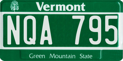 VT license plate NQA795