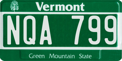 VT license plate NQA799