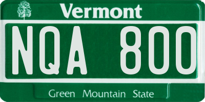VT license plate NQA800