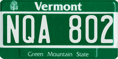 VT license plate NQA802