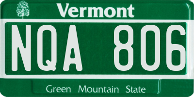 VT license plate NQA806