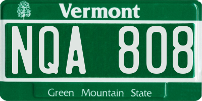 VT license plate NQA808