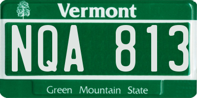 VT license plate NQA813