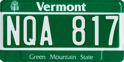 VT license plate NQA817