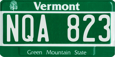 VT license plate NQA823
