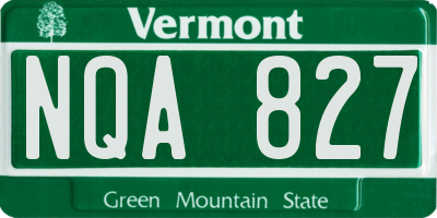 VT license plate NQA827