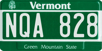 VT license plate NQA828