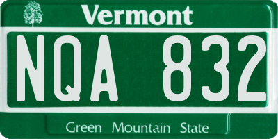 VT license plate NQA832