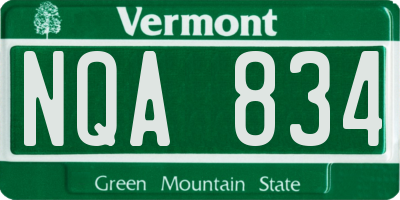 VT license plate NQA834