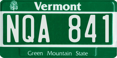 VT license plate NQA841