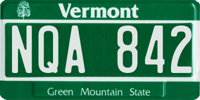 VT license plate NQA842