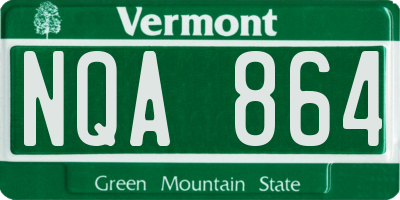 VT license plate NQA864