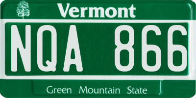 VT license plate NQA866