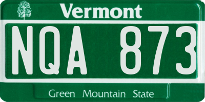 VT license plate NQA873