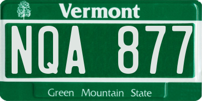 VT license plate NQA877