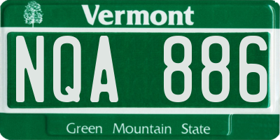 VT license plate NQA886