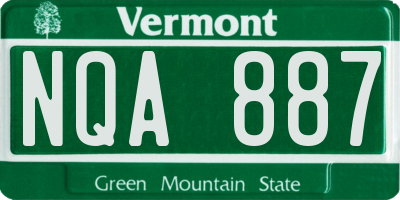 VT license plate NQA887