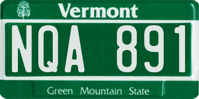 VT license plate NQA891