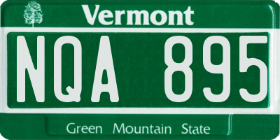 VT license plate NQA895
