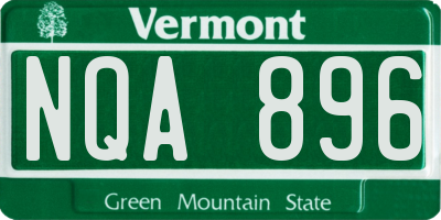 VT license plate NQA896