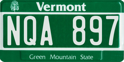 VT license plate NQA897