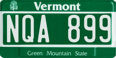 VT license plate NQA899