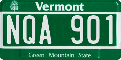 VT license plate NQA901