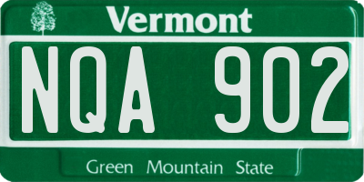 VT license plate NQA902