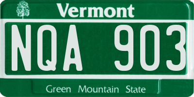 VT license plate NQA903