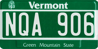 VT license plate NQA906
