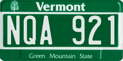 VT license plate NQA921