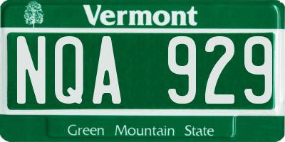 VT license plate NQA929
