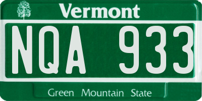 VT license plate NQA933