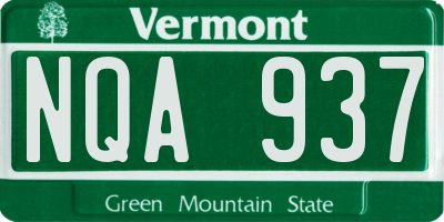 VT license plate NQA937