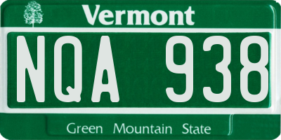VT license plate NQA938