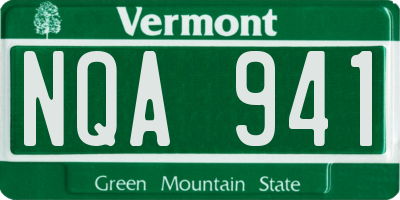 VT license plate NQA941