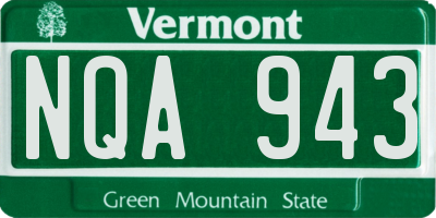 VT license plate NQA943