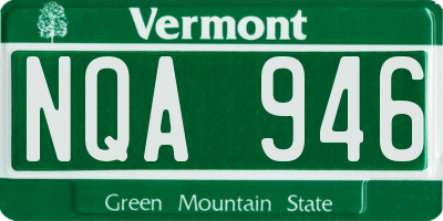 VT license plate NQA946